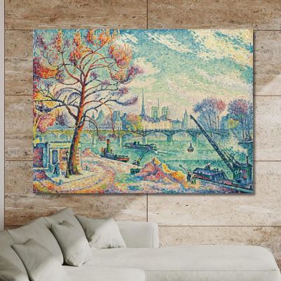 Pont Des Arts Paris Paul Signac psn80 canvas print 