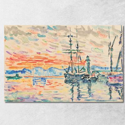 Saint-Tropez The Port At Sunset Paul Signac psn99 canvas print 