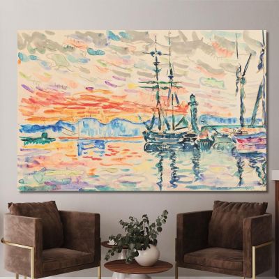 Saint-Tropez The Port At Sunset Paul Signac psn99 canvas print 