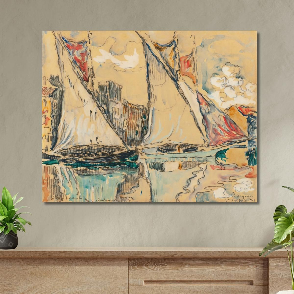 Saint-Tropez Dry Sails Paul Signac psn101 canvas print 