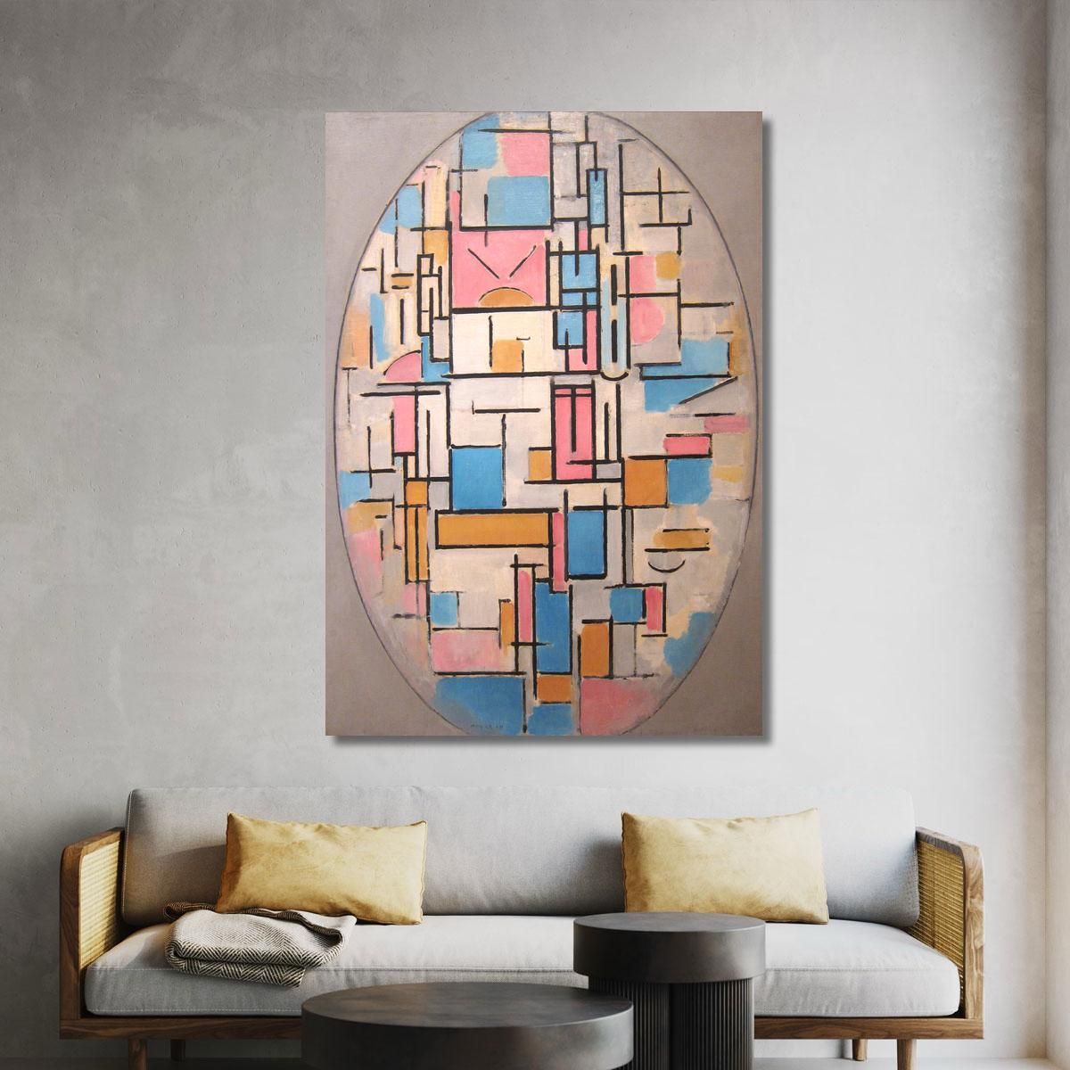 Composition In Oval With Color Planes 1 Piet Mondrian pmn8 canvas print 