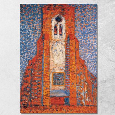 Sun Church In Zeeland Zoutelande Church Facade Piet Mondrian pmn12 canvas print 