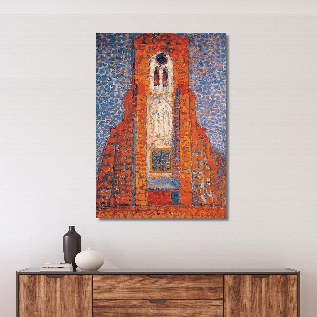 Sun Church In Zeeland Zoutelande Church Facade Piet Mondrian pmn12 canvas print 