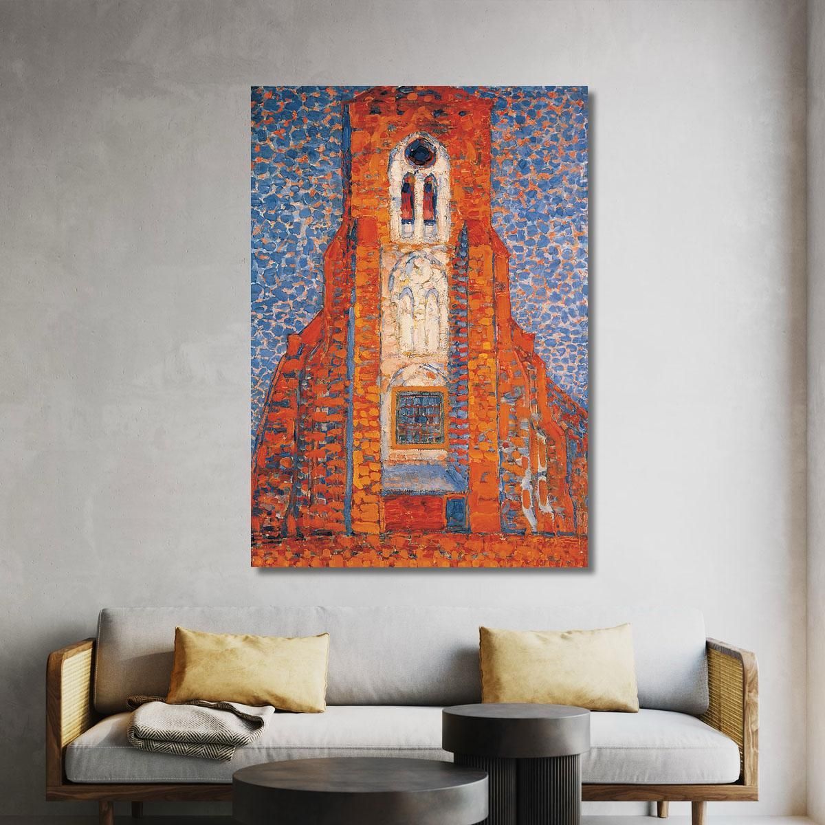 Sun Church In Zeeland Zoutelande Church Facade Piet Mondrian pmn12 canvas print 