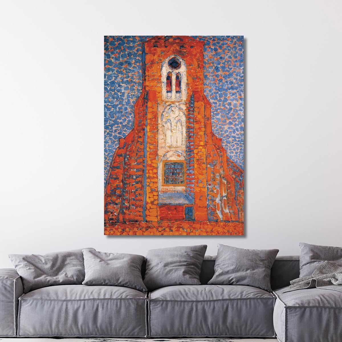 Sun Church In Zeeland Zoutelande Church Facade Piet Mondrian pmn12 canvas print 