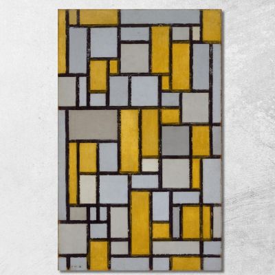 Composition With Grid 1 Piet Mondrian pmn31 canvas print 