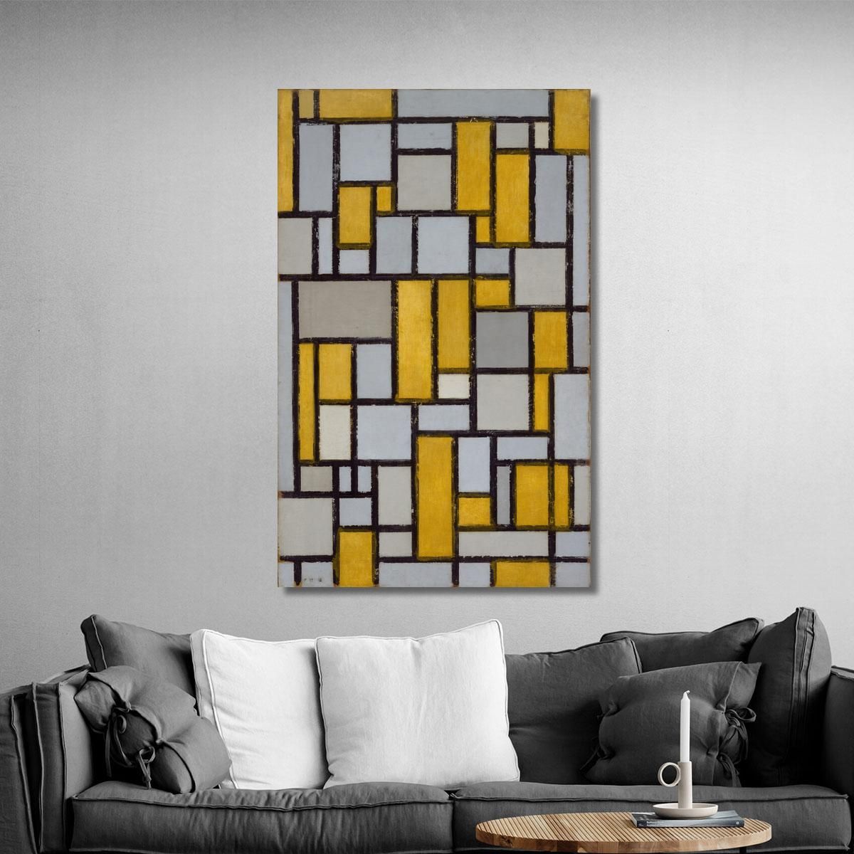 Composition With Grid 1 Piet Mondrian pmn31 canvas print 