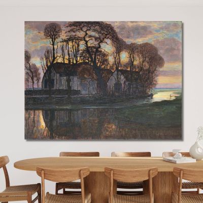 Farm Near Duivendrecht In The Evening Piet Mondrian pmn40 canvas print 