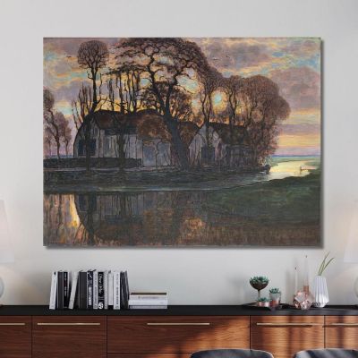 Farm Near Duivendrecht In The Evening Piet Mondrian pmn40 canvas print 