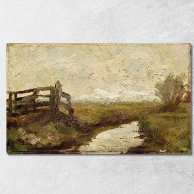 Irrigation Ditch With Wood Gate At Left Piet Mondrian pmn47 canvas print 