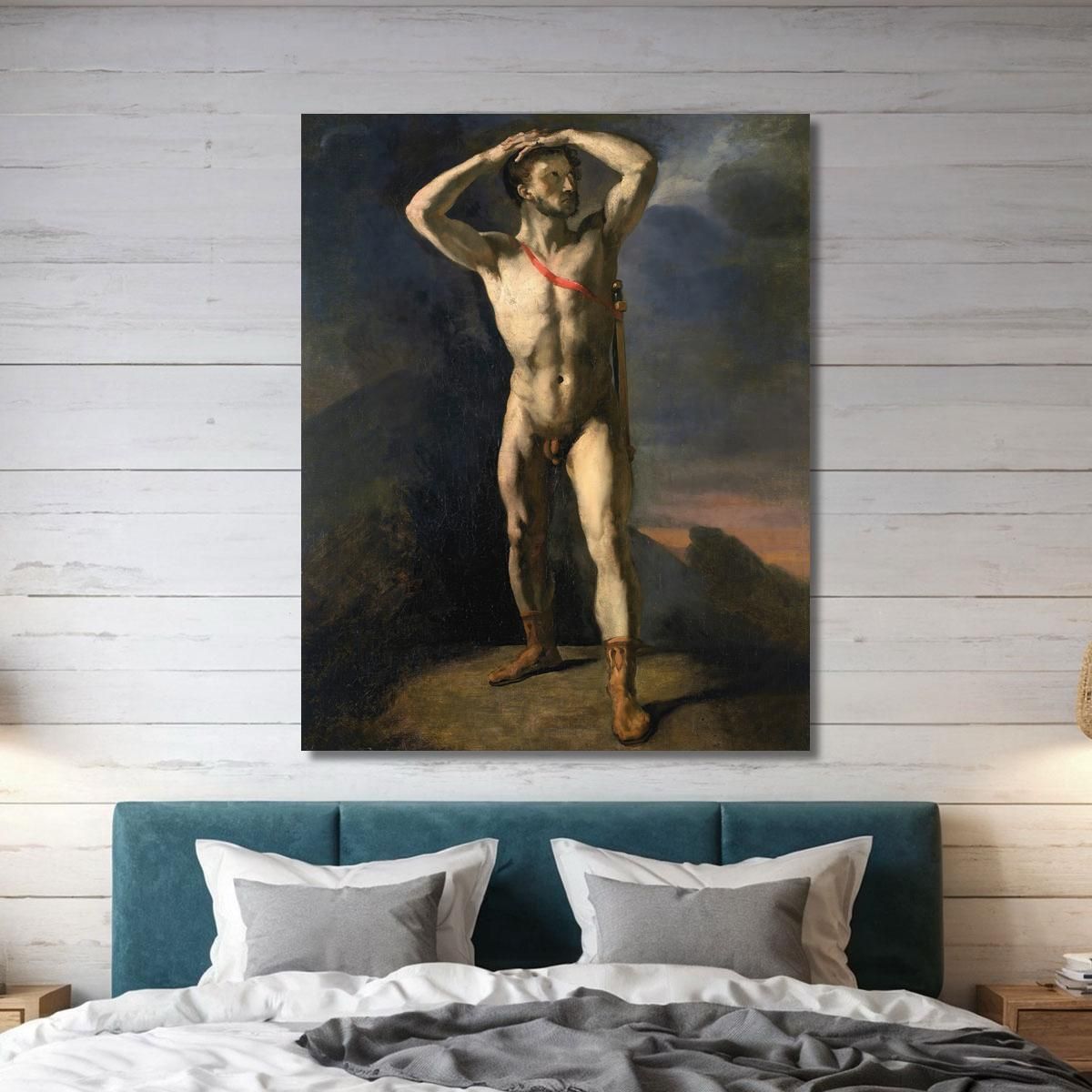 Academy Of Naked Man With Sword Théodore Géricault tgr3 canvas print 