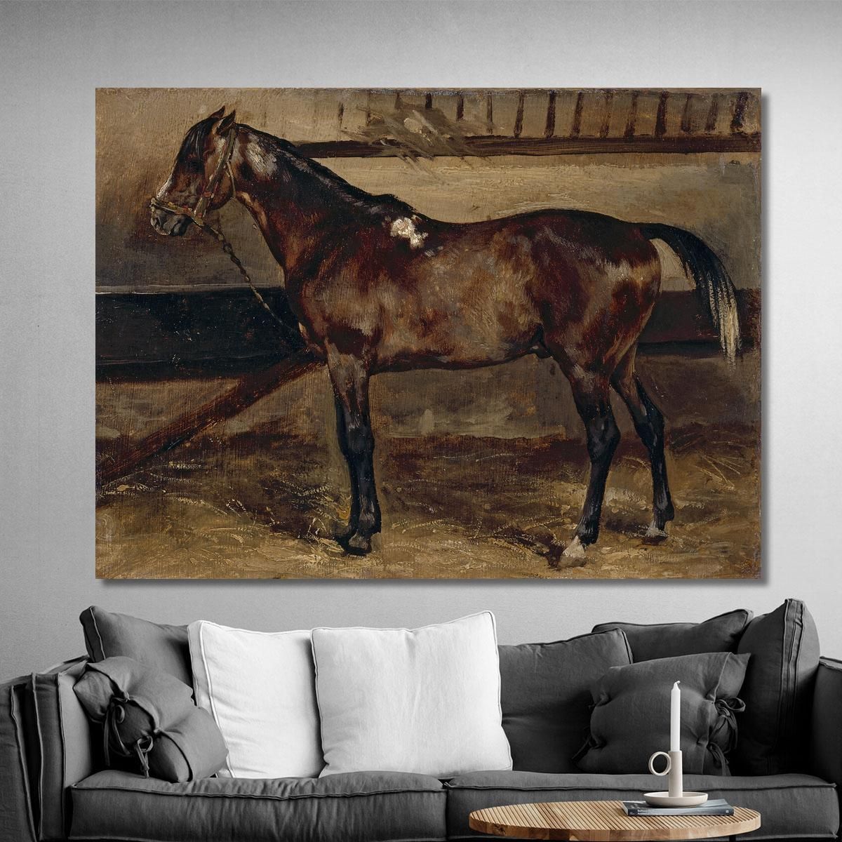 Brown Horse In The Stable Théodore Géricault tgr7 canvas print 