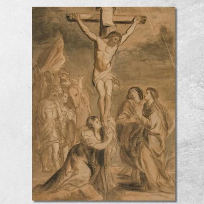 Christ On The Cross Surrounded By Virgin And Saints Théodore Géricault tgr10 canvas print 