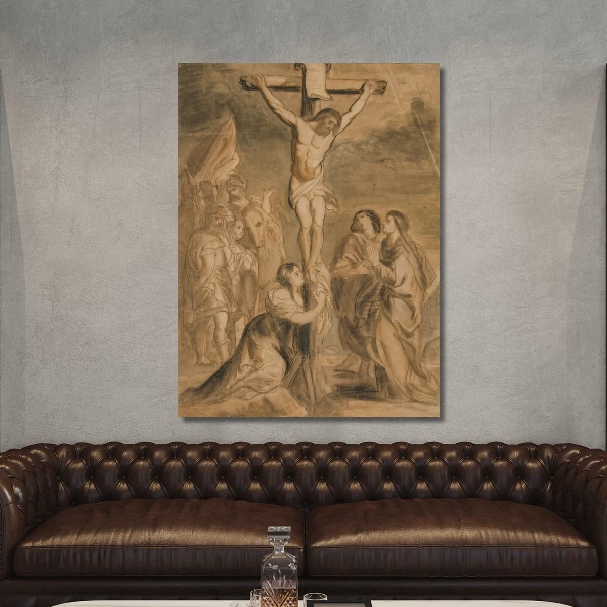 Christ On The Cross Surrounded By Virgin And Saints Théodore Géricault tgr10 canvas print 