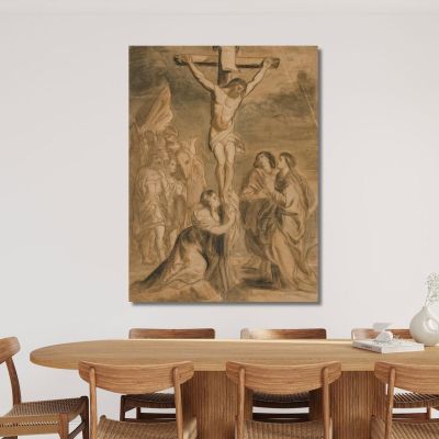 Christ On The Cross Surrounded By Virgin And Saints Théodore Géricault tgr10 canvas print 