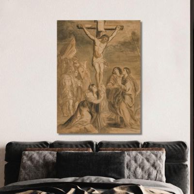 Christ On The Cross Surrounded By Virgin And Saints Théodore Géricault tgr10 canvas print 