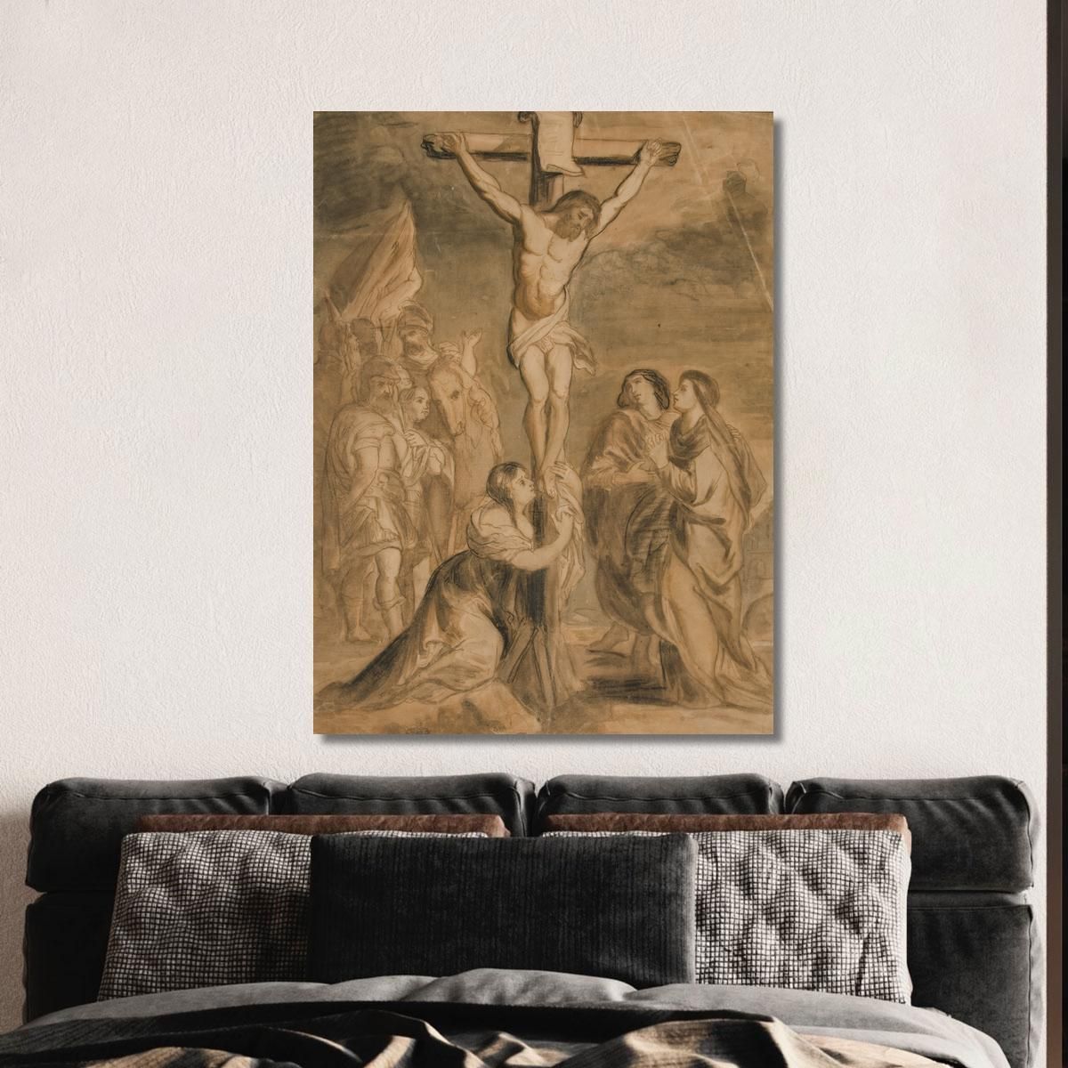 Christ On The Cross Surrounded By Virgin And Saints Théodore Géricault tgr10 canvas print 