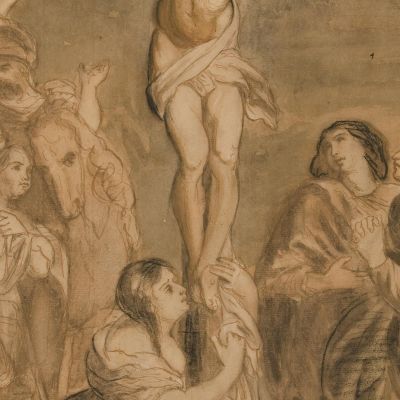Christ On The Cross Surrounded By Virgin And Saints Théodore Géricault tgr10 canvas print