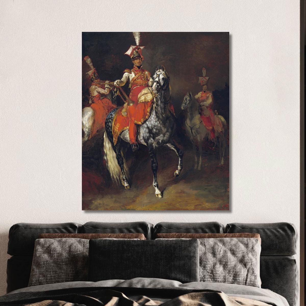 Mounted Trumpeters Of Napoleon'S Imperial Guard Théodore Géricault tgr29 canvas print 