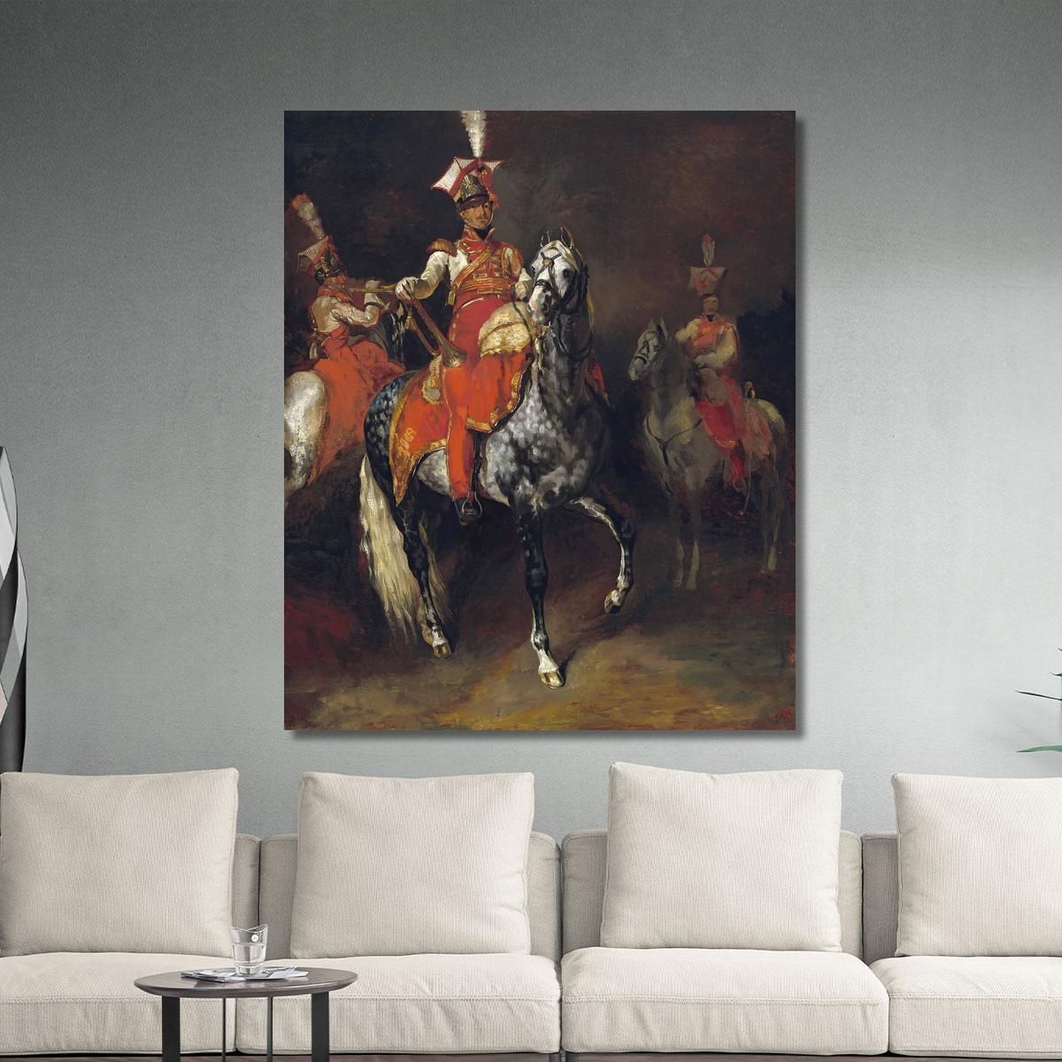 Mounted Trumpeters Of Napoleon'S Imperial Guard Théodore Géricault tgr29 canvas print 