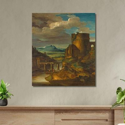 Italian Landscape At The Tomb Théodore Géricault tgr32 canvas print 