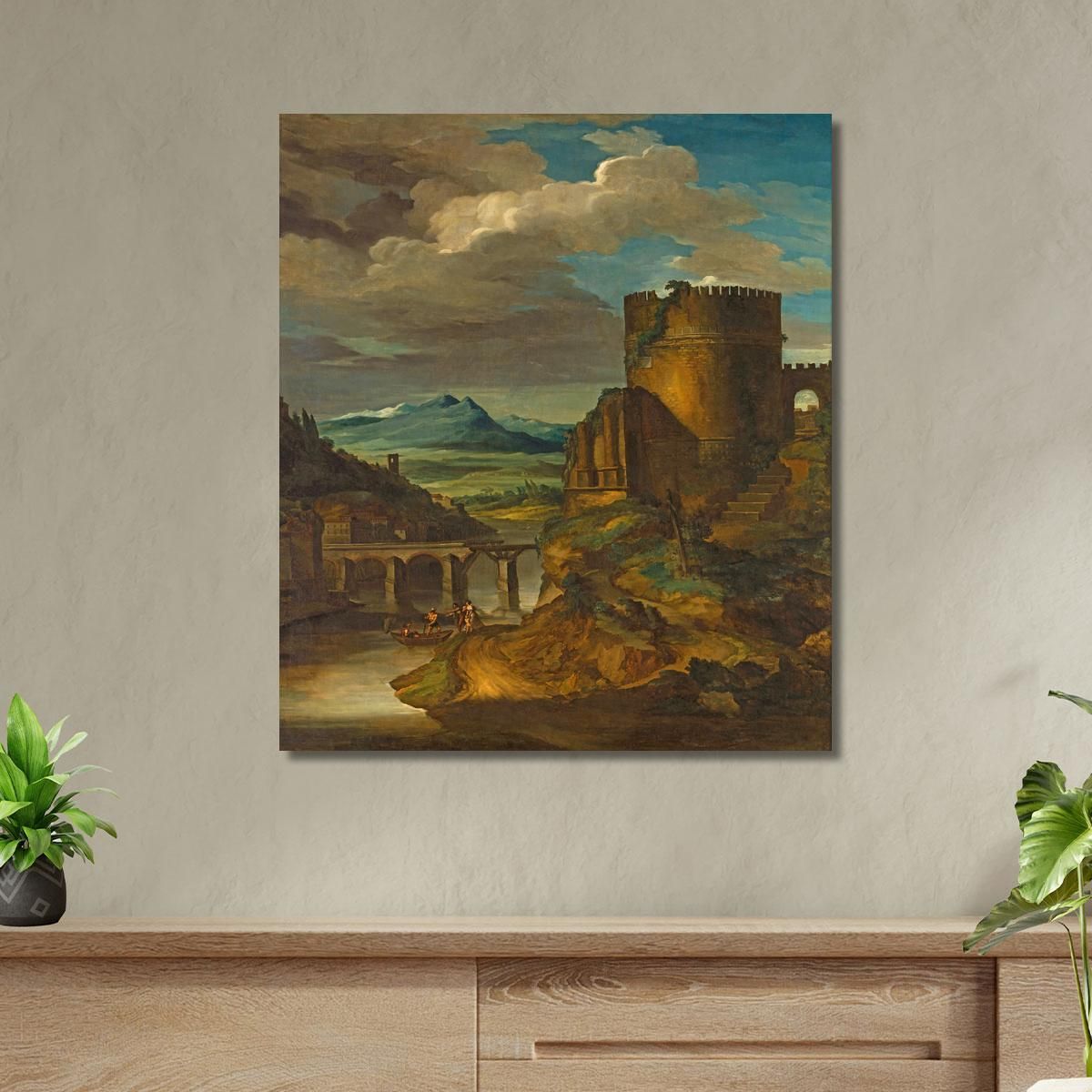 Italian Landscape At The Tomb Théodore Géricault tgr32 canvas print 