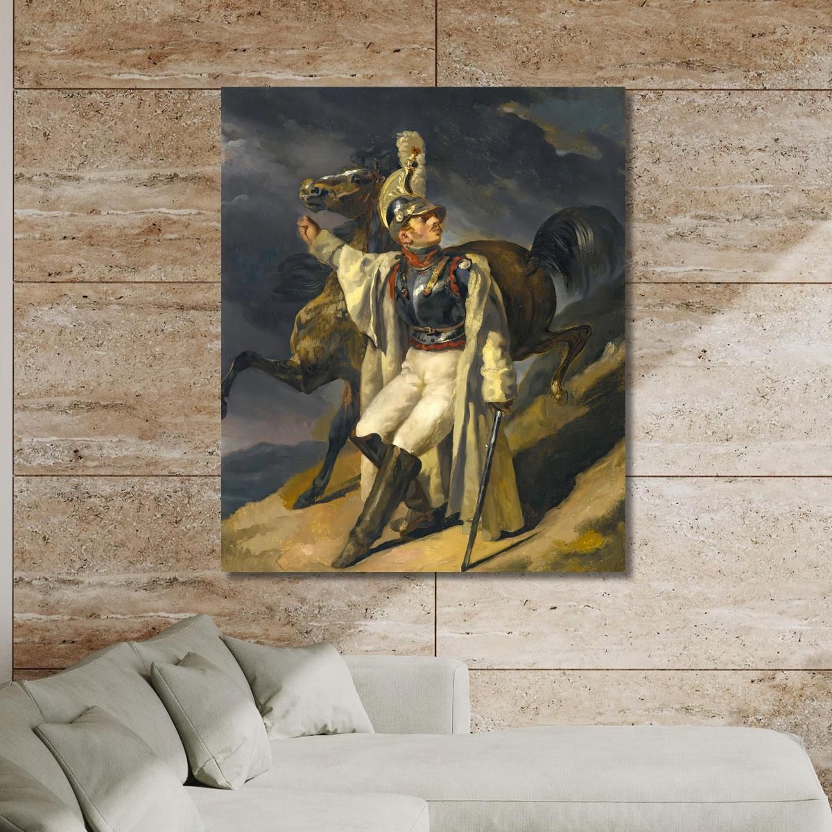 The Wounded Cuirassier Study The Wounded Cuirassier Leaving The Fire Sketch Théodore Géricault tgr56 canvas print 