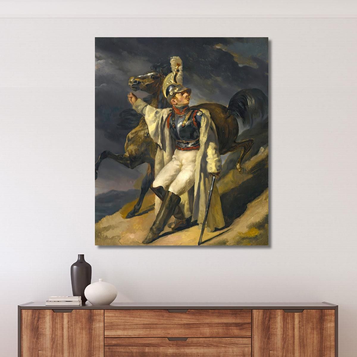 The Wounded Cuirassier Study The Wounded Cuirassier Leaving The Fire Sketch Théodore Géricault tgr56 canvas print 
