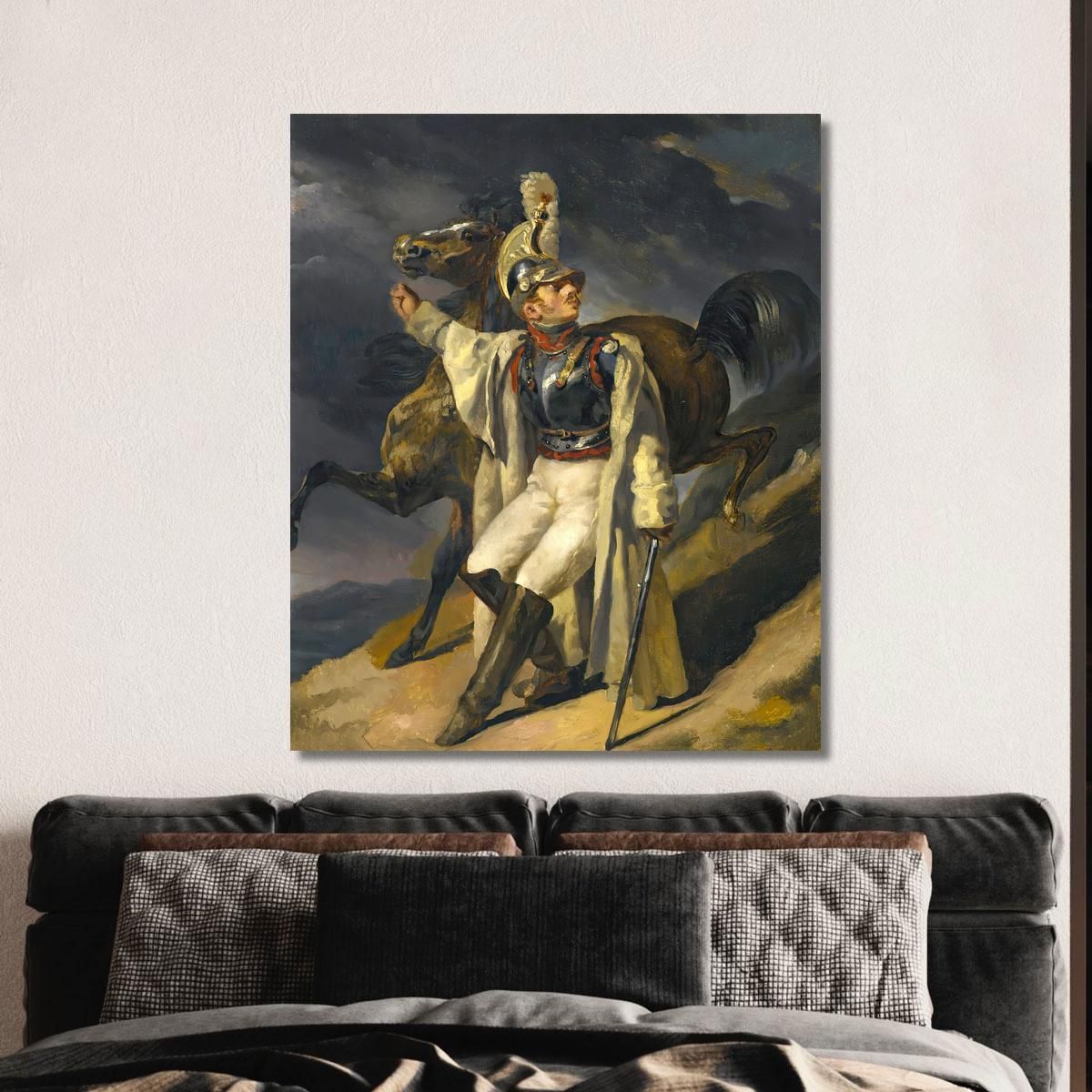The Wounded Cuirassier Study The Wounded Cuirassier Leaving The Fire Sketch Théodore Géricault tgr56 canvas print 