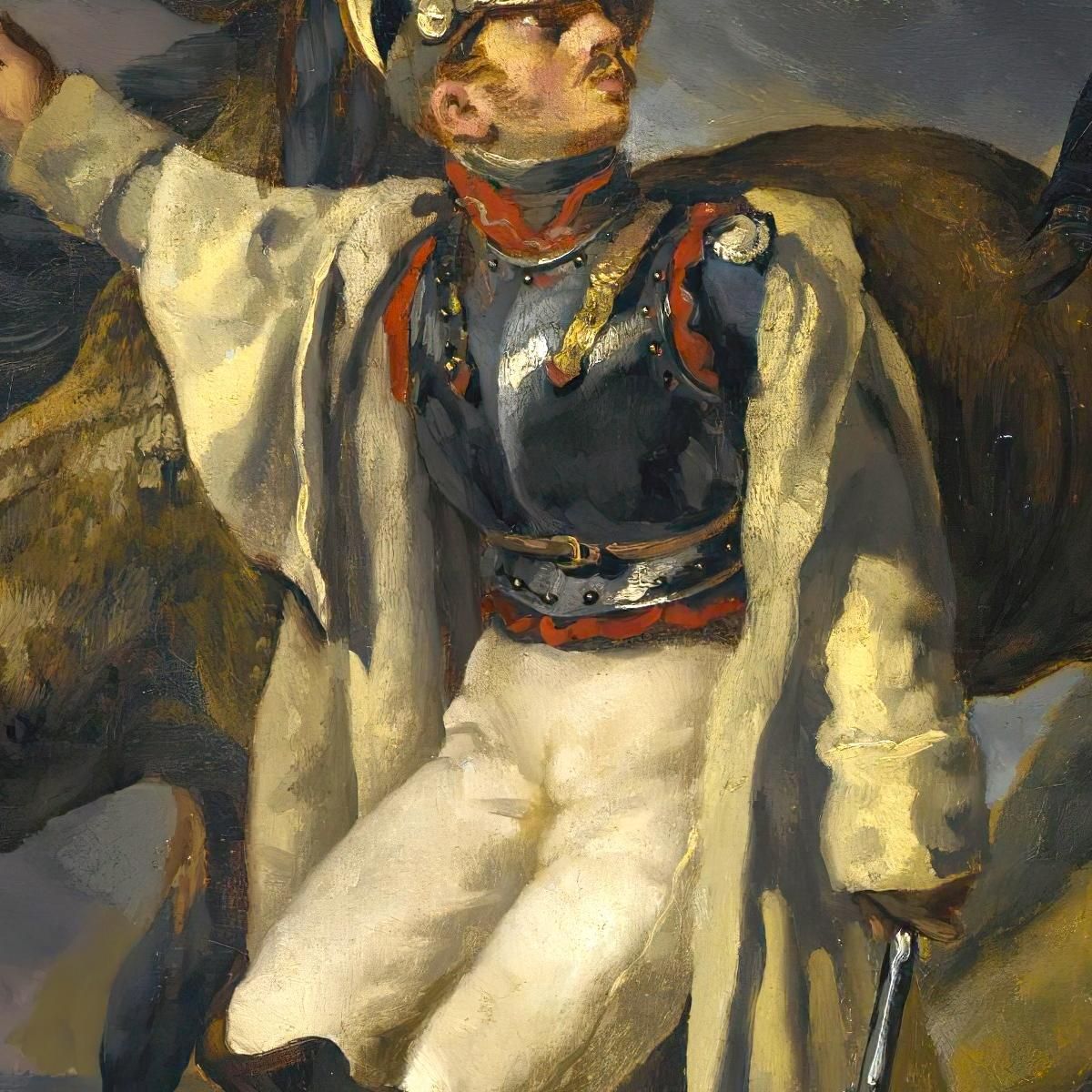 The Wounded Cuirassier Study The Wounded Cuirassier Leaving The Fire Sketch Théodore Géricault tgr56 canvas print