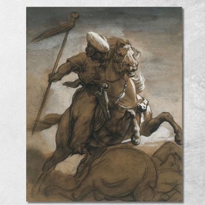 Turkish Cavalier In Combat Théodore Géricault tgr60 canvas print 