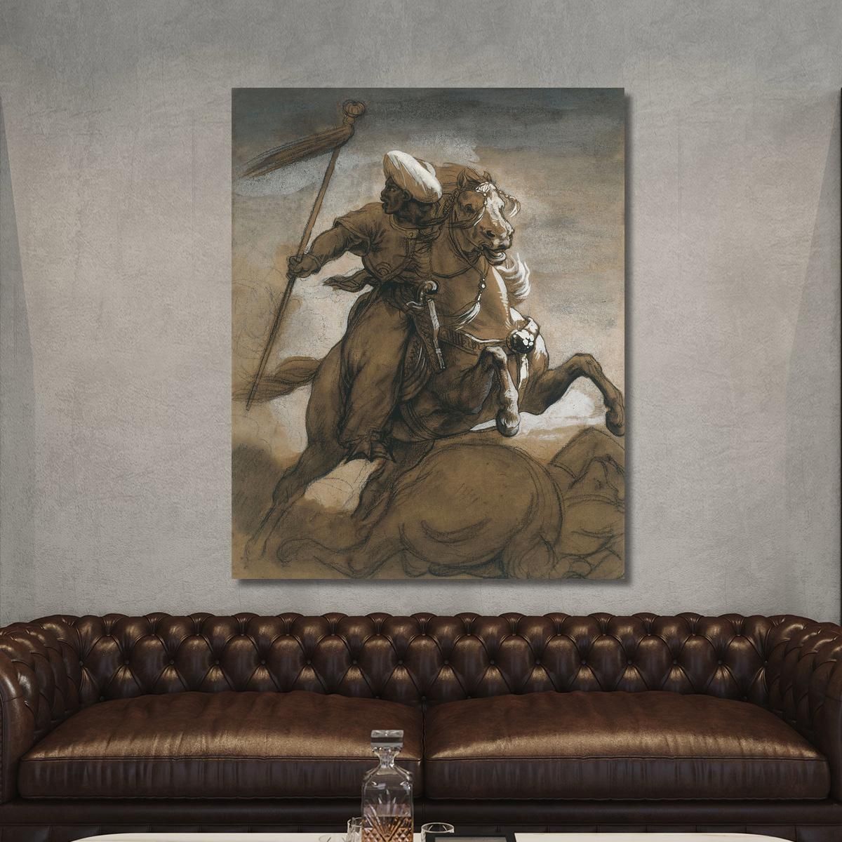 Turkish Cavalier In Combat Théodore Géricault tgr60 canvas print 