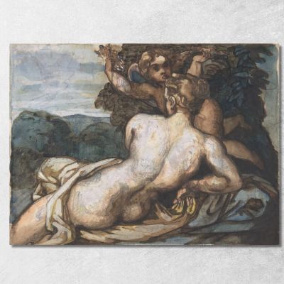 Venus And Cupid In A Landscape After Annibale Carracci Théodore Géricault tgr62 canvas print 