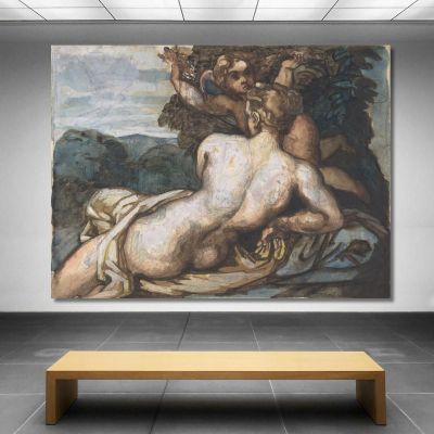Venus And Cupid In A Landscape After Annibale Carracci Théodore Géricault tgr62 canvas print 