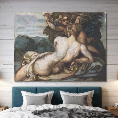 Venus And Cupid In A Landscape After Annibale Carracci Théodore Géricault tgr62 canvas print 