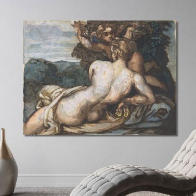 Venus And Cupid In A Landscape After Annibale Carracci Théodore Géricault tgr62 canvas print 