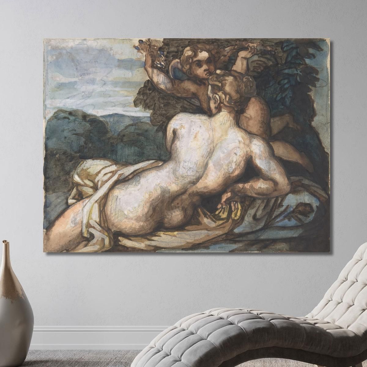 Venus And Cupid In A Landscape After Annibale Carracci Théodore Géricault tgr62 canvas print 