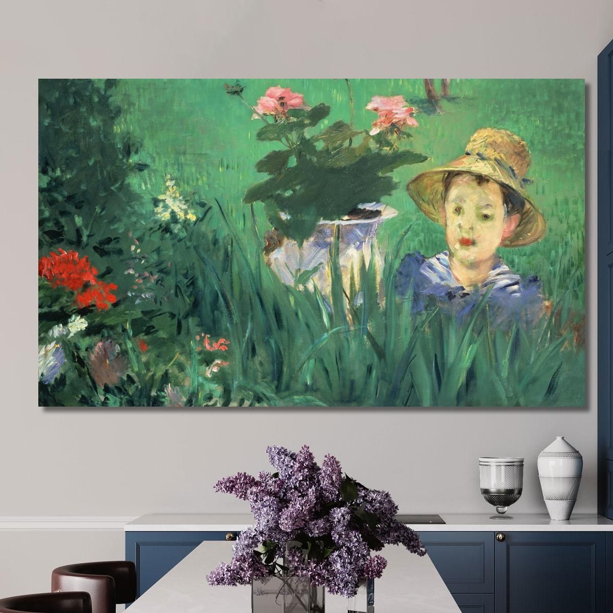Boy In Flowers Jacques Hoschedé Édouard Manet emt20 canvas print 