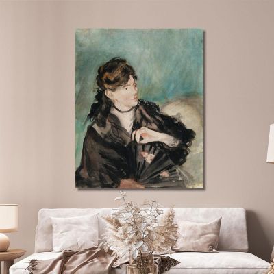 Portrait Of Berthe Morisot With A Fan Édouard Manet emt87 canvas print 