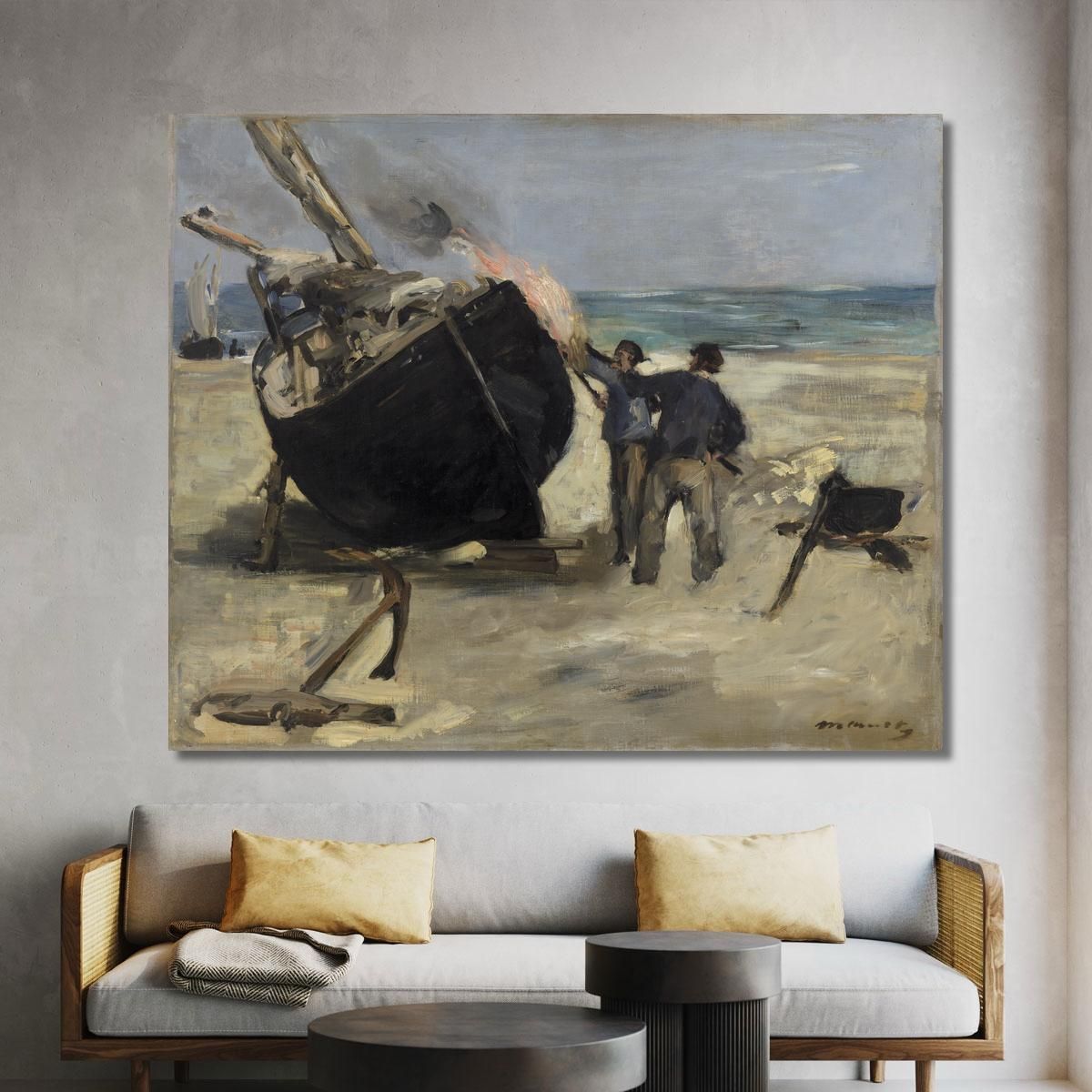Tarring The Boat Édouard Manet emt110 canvas print 