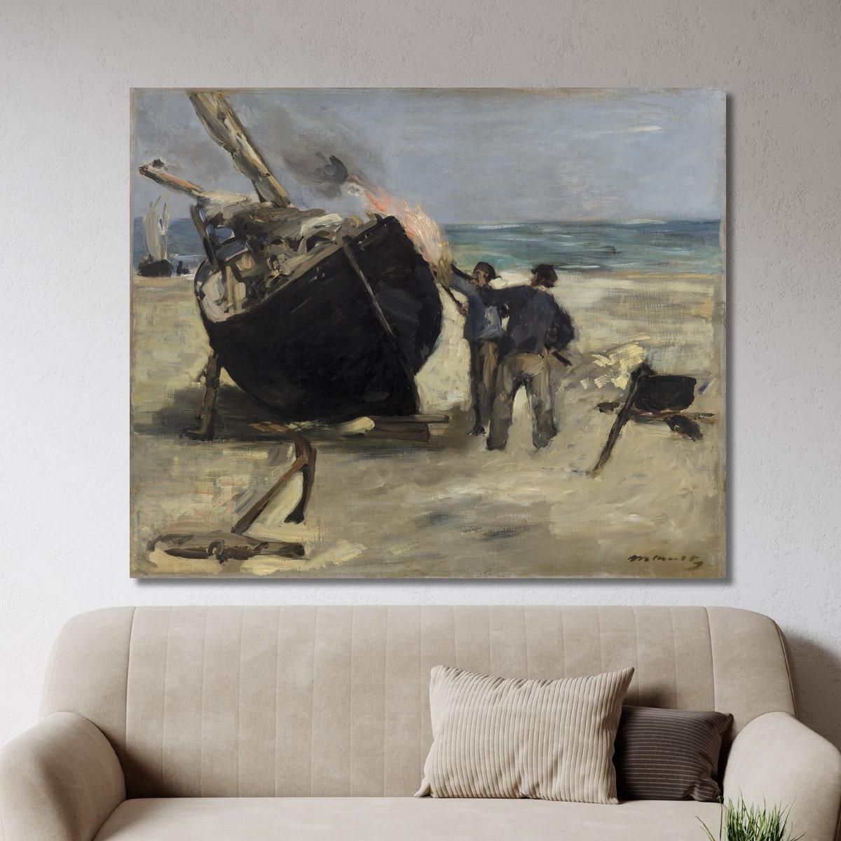 Tarring The Boat Édouard Manet emt110 canvas print 