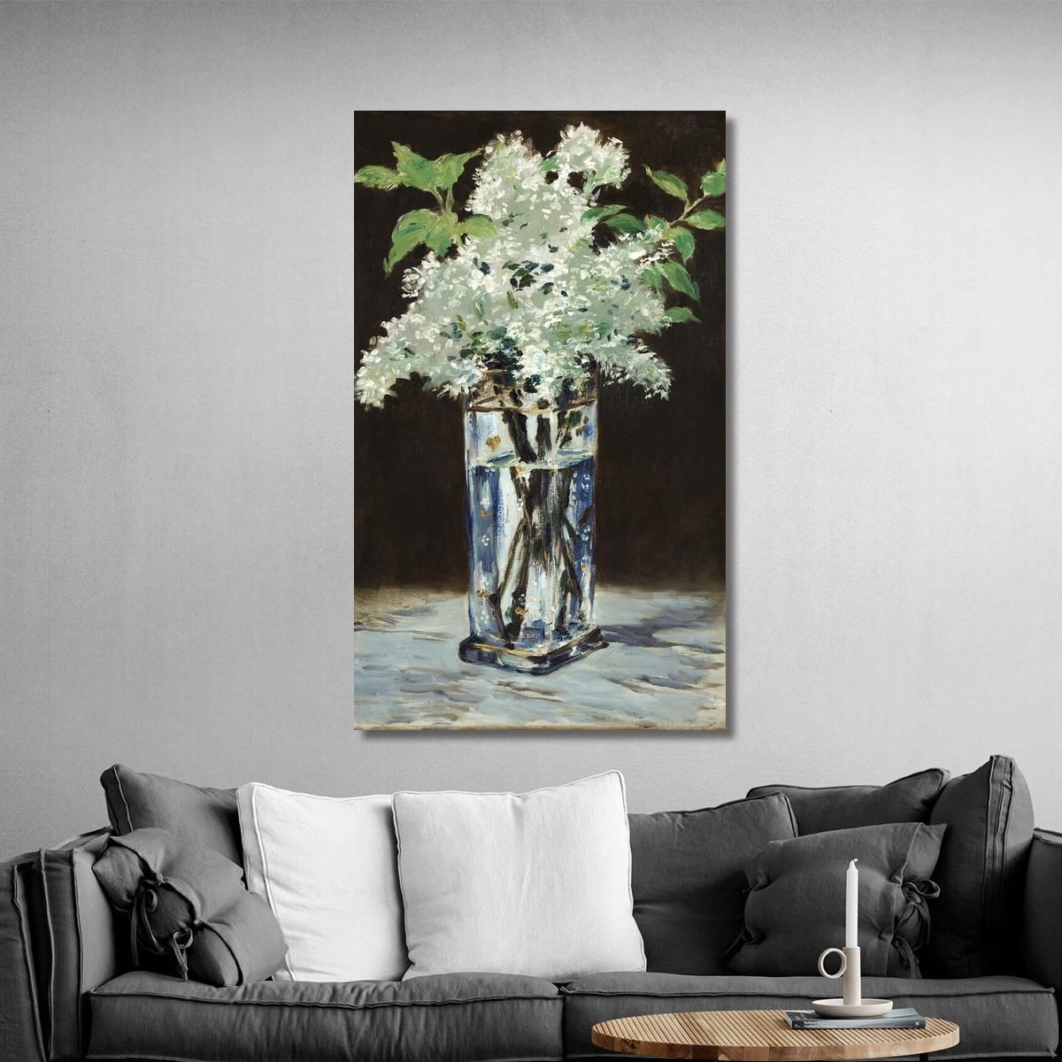 White Lilacs In A Crystal Vase White Lilacs In A Crystal Vase Édouard Manet emt146 canvas print 