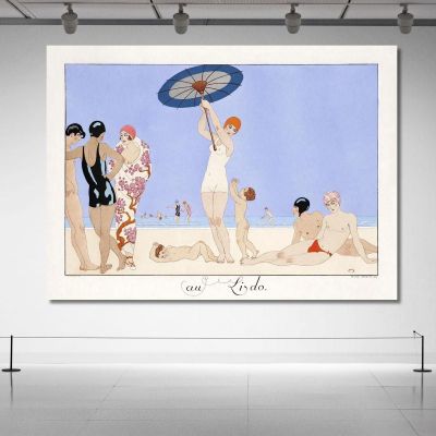 Au Lido Plate No.14 George Barbier gbb5 canvas print 