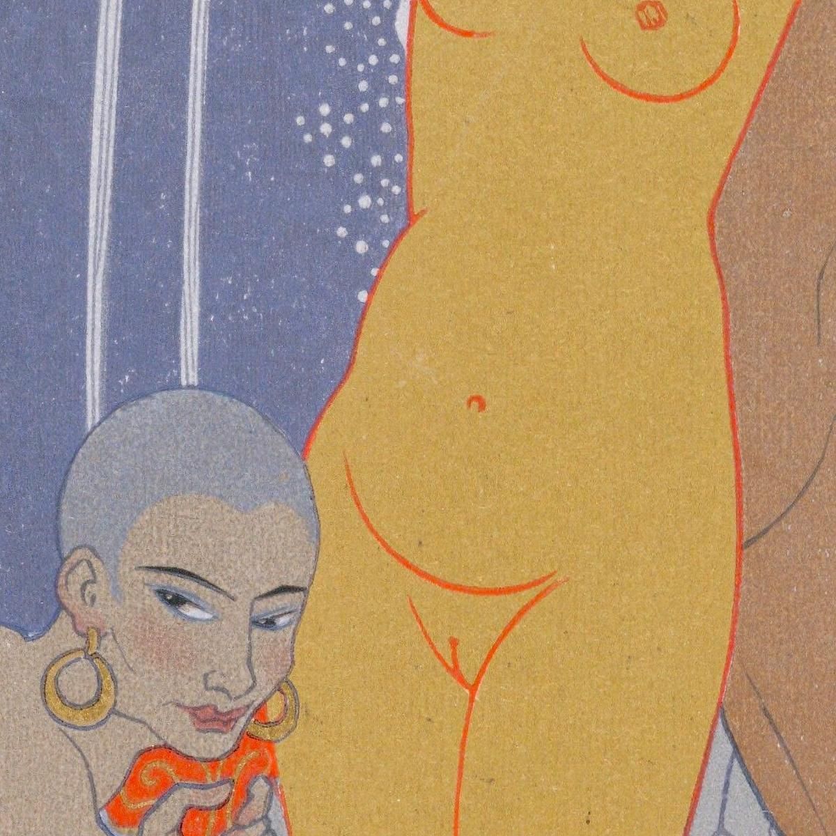 Clodia Accompanying Her Brother George Barbier gbb11 canvas print