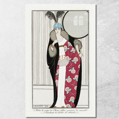 Parisian Costumes No. 39 White Crepe De Chine Dress From Journal Des Dames Et Des Modes George Barbier gbb23 canvas print 