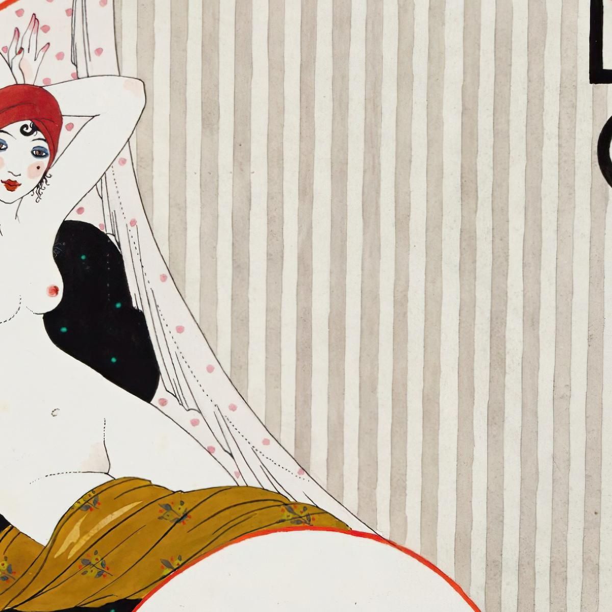 Naked Woman On A Couch George Barbier gbb54 canvas print
