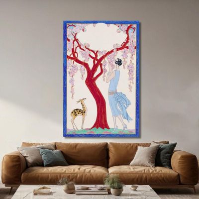 Fawn Woman And Red Tree George Barbier gbb55 canvas print 