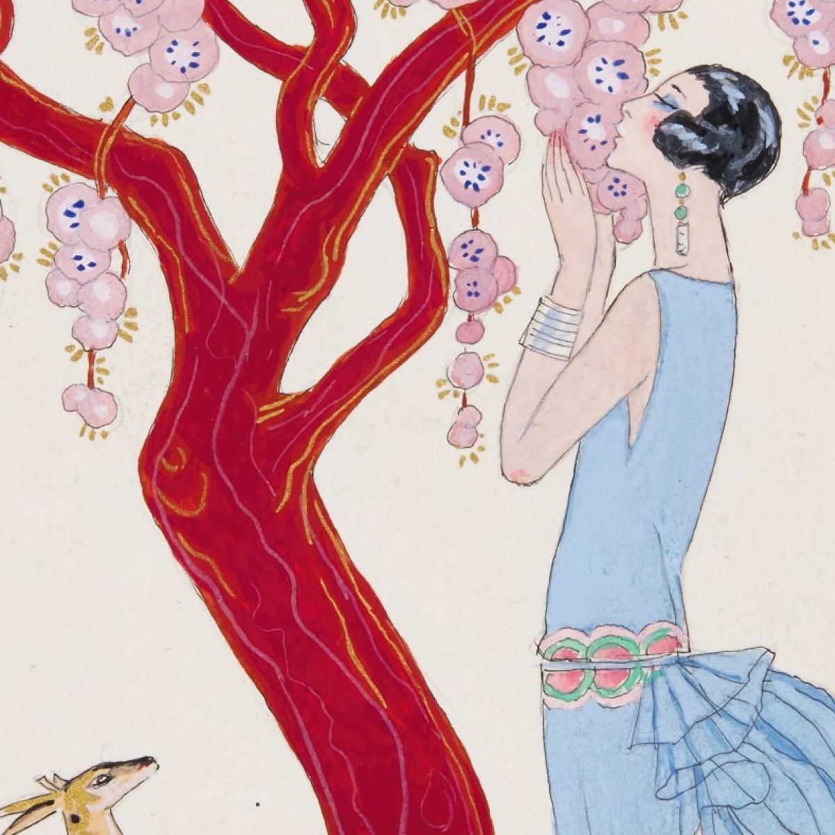 Fawn Woman And Red Tree George Barbier gbb55 canvas print
