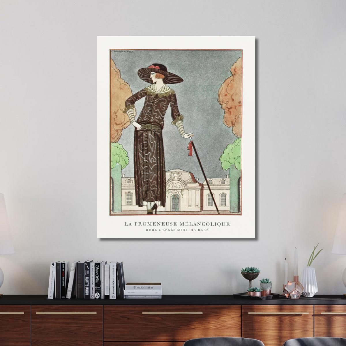 The Melancholy Walker Beer'S Afternoon Dress George Barbier gbb85 canvas print 