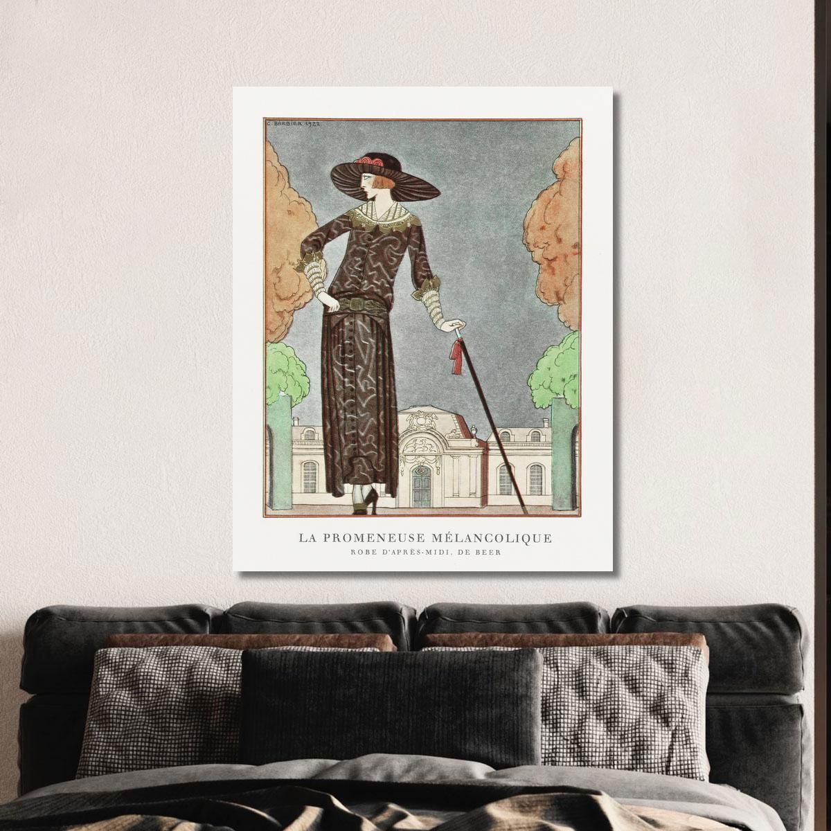 The Melancholy Walker Beer'S Afternoon Dress George Barbier gbb85 canvas print 